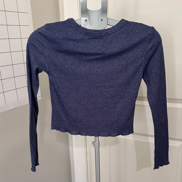 Kittenish Blue Long Sleeve Tee with Gold Accents - Picture 4 of 8